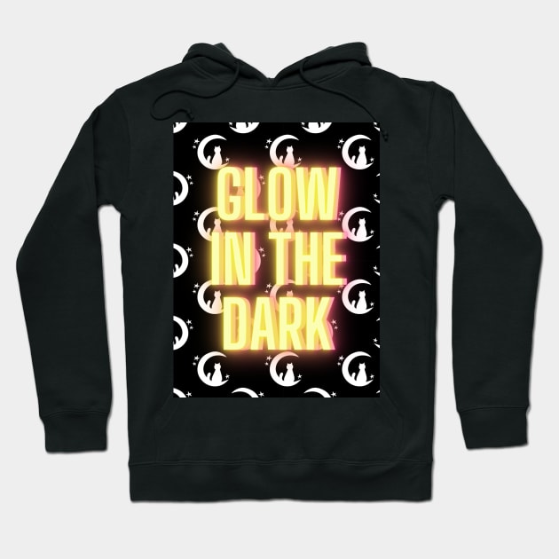 Glow in the dark moon cat Hoodie by AeySa